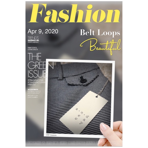 Black|White Houndstooth Kick Flare Crop Ankle Pant - Picture 8 of 8